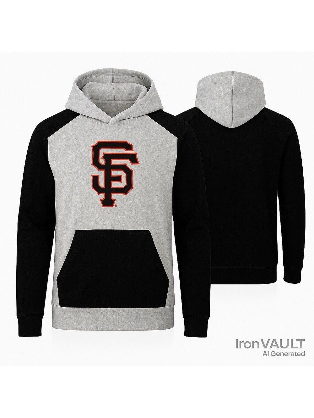 San Francisco Giants Mens Medium Black Gray Hoodie Fanatics Pullover MLB SF Logo